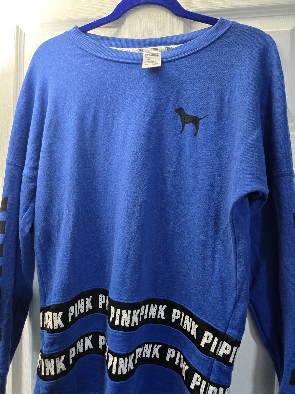 Victoria's Secret PINK Royal Blue Long Sleeve T-Shirt